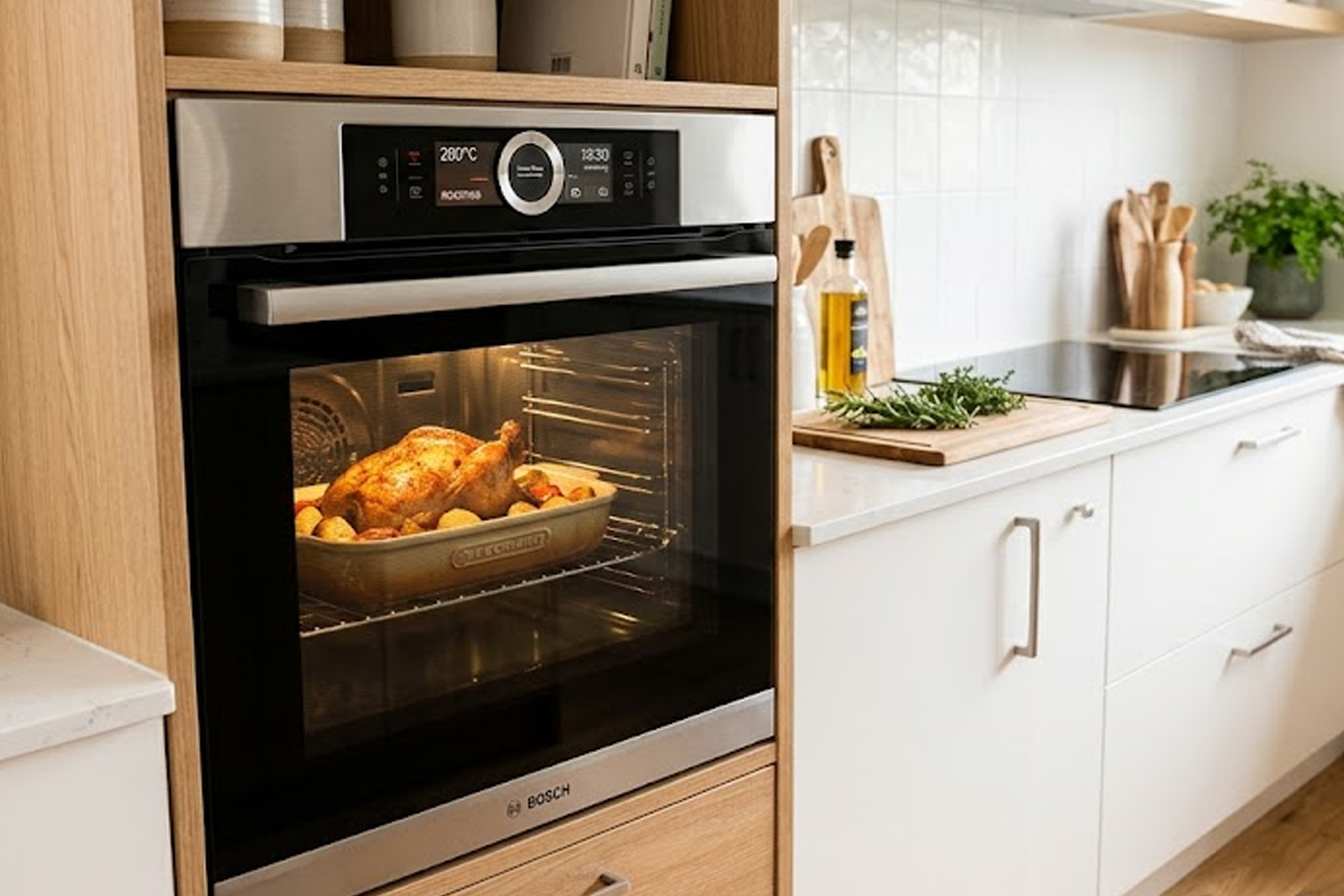 Built-in oven in a modern kitchen