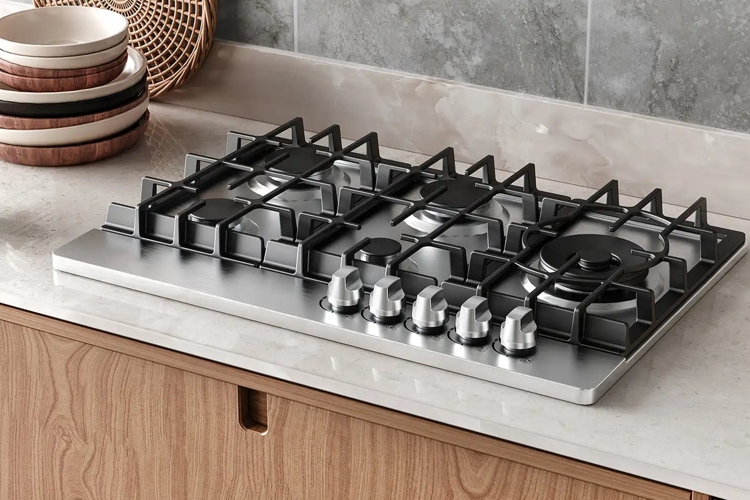 Modern cooktop in kitchen